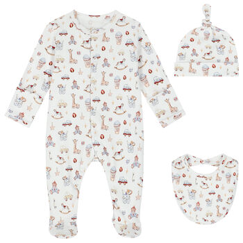 Baby Boys White Toys Babygrow Set